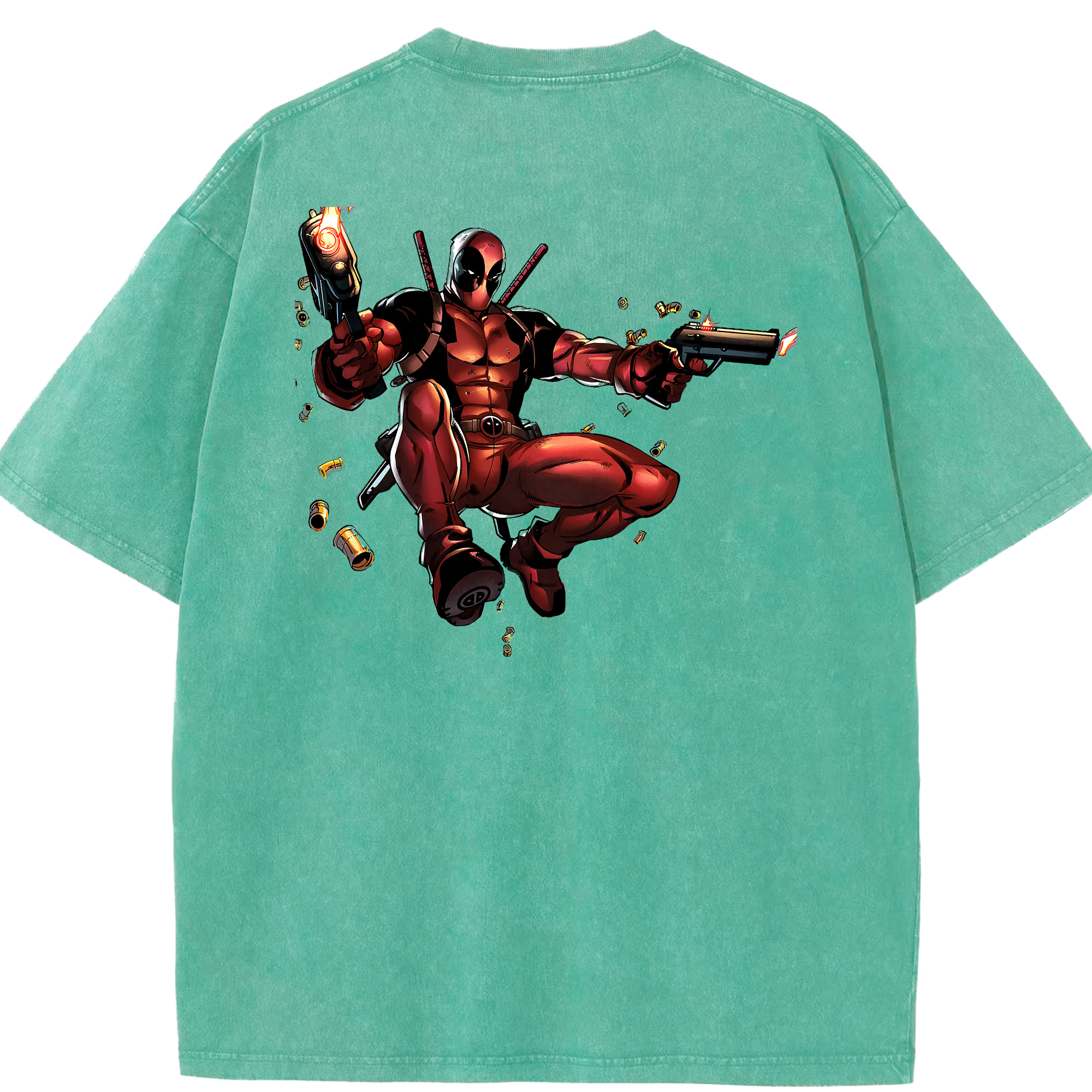 （画像用） Deadpool デッドプール 綿100% ヴィンテージ風 半袖Tシャツ（背面プリント）